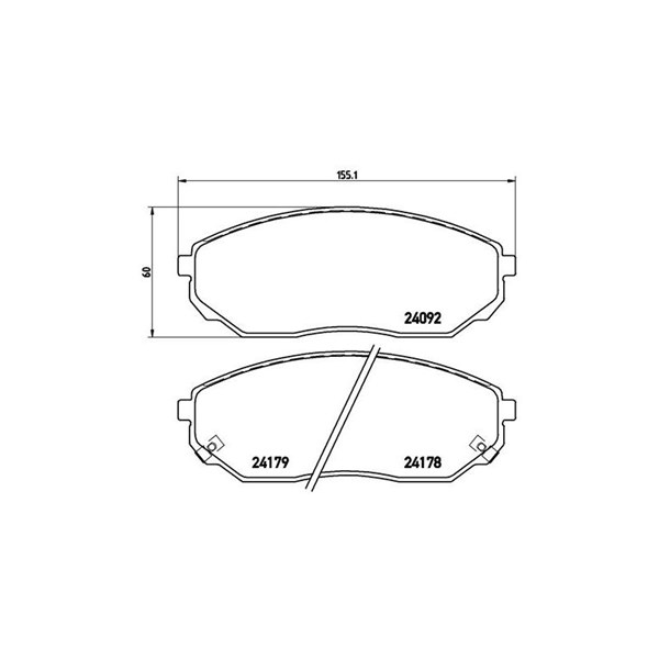 Bromsbeläggsats, Framaxel Brembo P 30 019 BREMBO