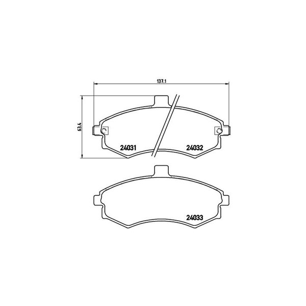 Bromsbeläggsats, Framaxel Brembo P 30 020 BREMBO