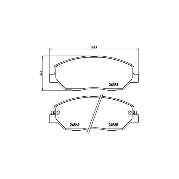 Bromsbeläggsats, Framaxel Brembo P 30 036 BREMBO