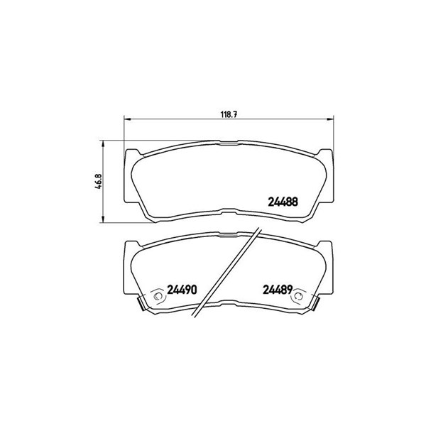 Bromsbeläggsats, Bakaxel Brembo P 30 037 BREMBO