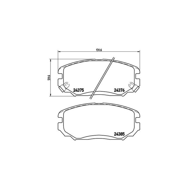 Bromsbeläggsats, Framaxel Brembo P 30 038 BREMBO