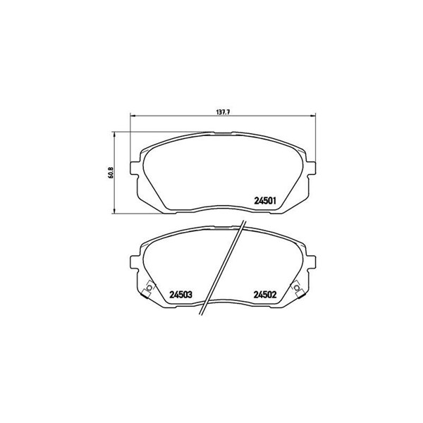 Bromsbeläggsats, Framaxel Brembo P 30 039 BREMBO