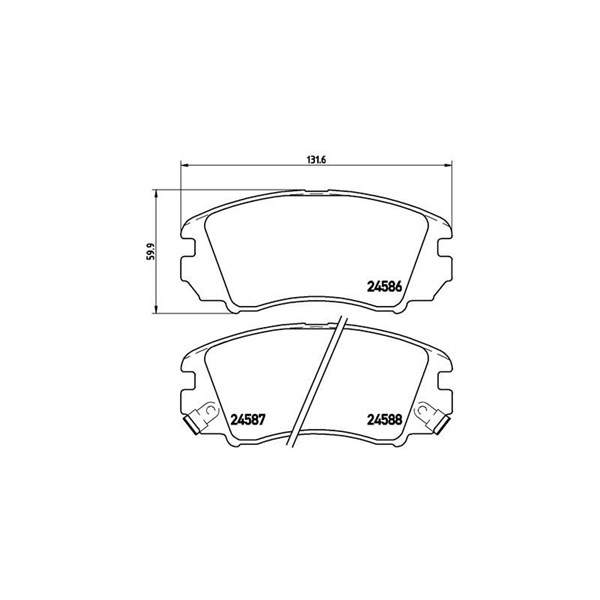 Bromsbeläggsats, Framaxel Brembo P 30 043 BREMBO