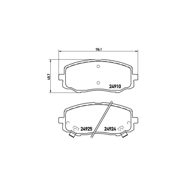 Bromsbeläggsats, Framaxel Brembo P 30 045 BREMBO