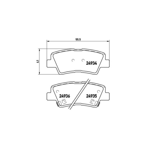 Bromsbeläggsats, Bakaxel Brembo P 30 047 BREMBO