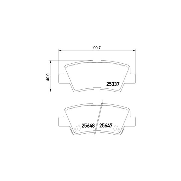 Bromsbeläggsats, Bakaxel Brembo P 30 054 BREMBO