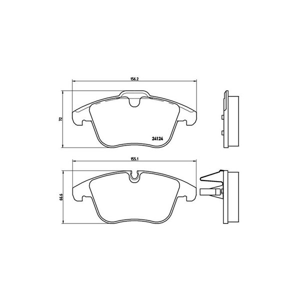 Bromsbeläggsats, Framaxel Brembo P 36 022 BREMBO