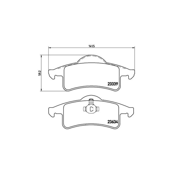 Bromsbeläggsats, Bakaxel Brembo P 37 006 BREMBO