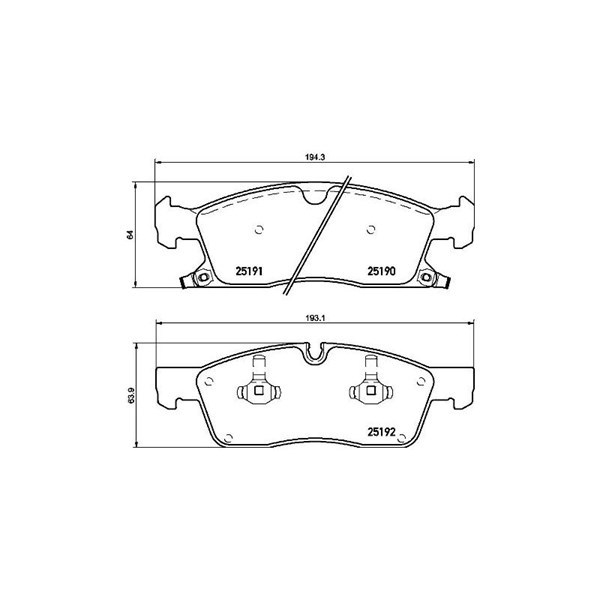 Bromsbeläggsats Ventilerad, Framaxel Brembo P 37 015 BREMBO