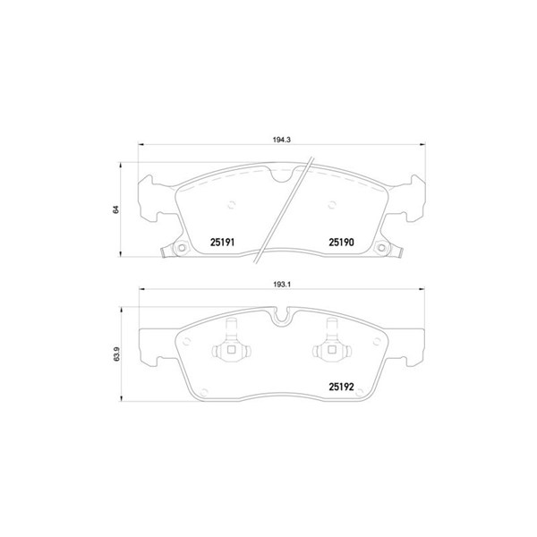 Bromsbeläggsats Ventilerad, Framaxel Brembo P 37 017 BREMBO