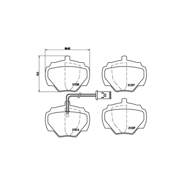 Bromsbeläggsats, Bakaxel Brembo P 44 003 BREMBO