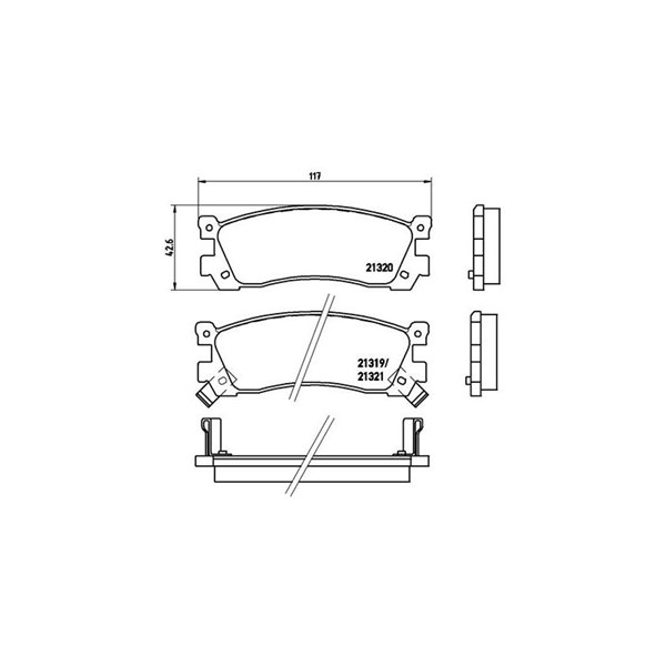 Bromsbeläggsats, Bakaxel Brembo P 49 025 BREMBO