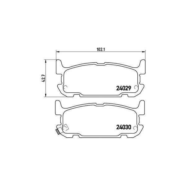 Bromsbeläggsats, Bakaxel Brembo P 49 031 BREMBO