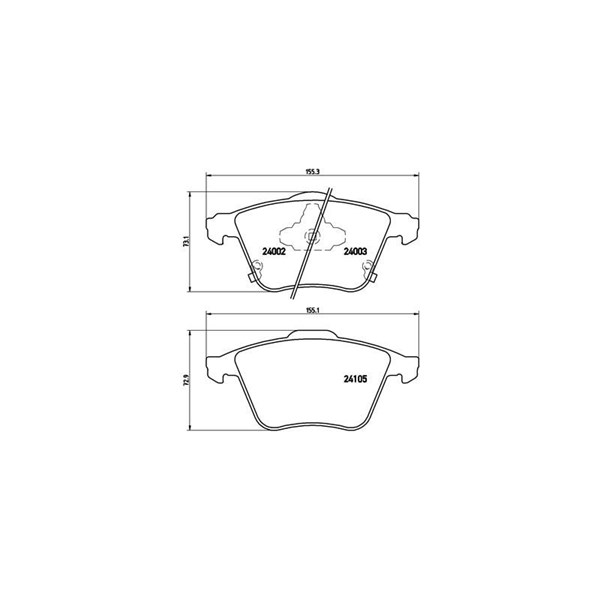 Bromsbeläggsats, Framaxel Brembo P 49 038 BREMBO