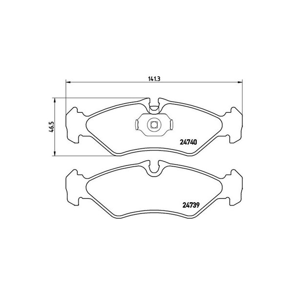 Bromsbeläggsats, Bakaxel Brembo P 50 081 BREMBO