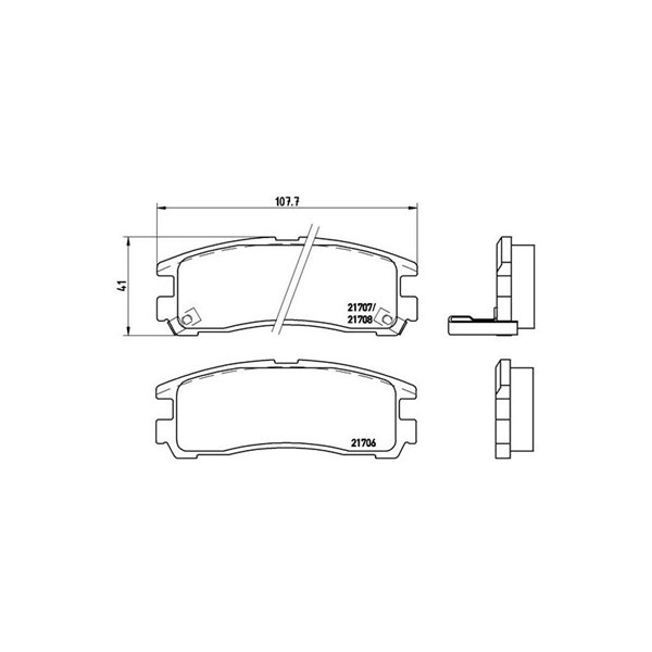 Bromsbeläggsats, Bakaxel Brembo P 54 012 BREMBO
