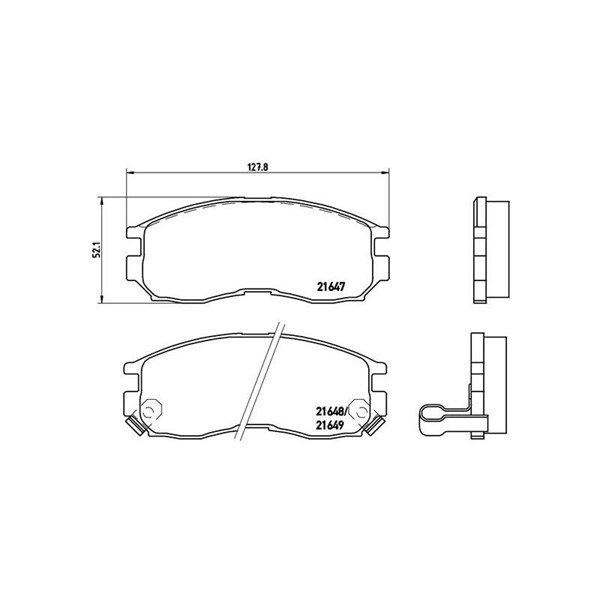 Bromsbeläggsats, Framaxel Brembo P 54 014 BREMBO