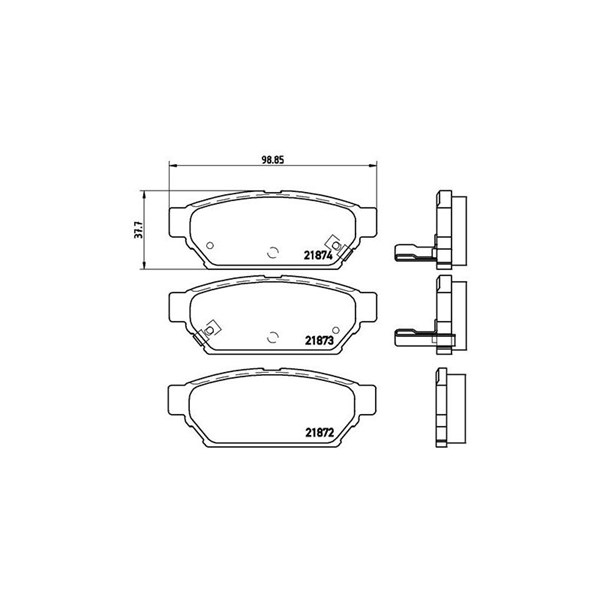 Bromsbeläggsats, Bakaxel Brembo P 54 016 BREMBO