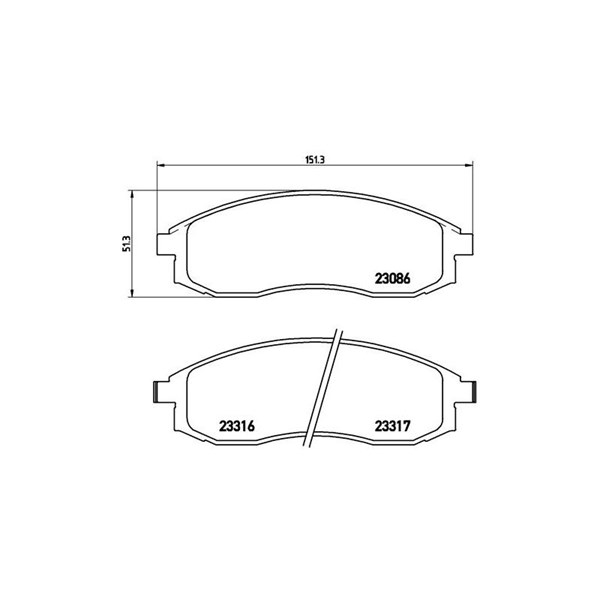 Bromsbeläggsats, Framaxel Brembo P 54 032 BREMBO