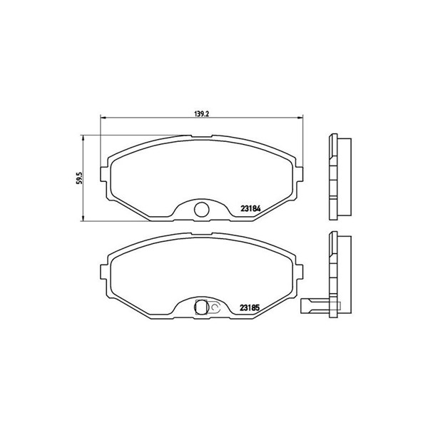 Bromsbeläggsats, Framaxel Brembo P 56 045 BREMBO