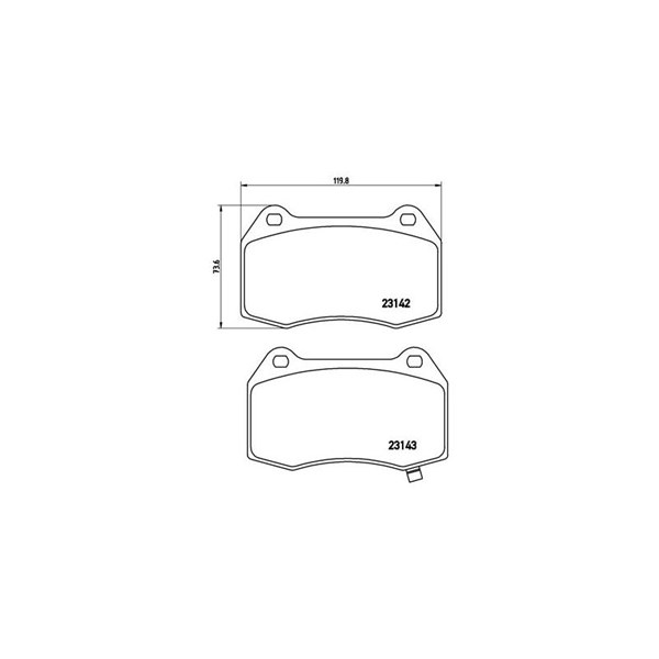 Bromsbeläggsats, Framaxel Brembo P 56 047 BREMBO