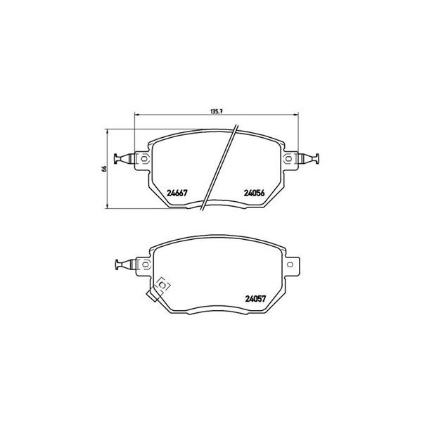 Bromsbeläggsats, Framaxel Brembo P 56 051 BREMBO