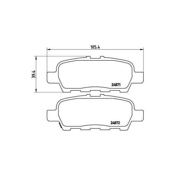 Bromsbeläggsats, Bakaxel Brembo P 56 068 BREMBO
