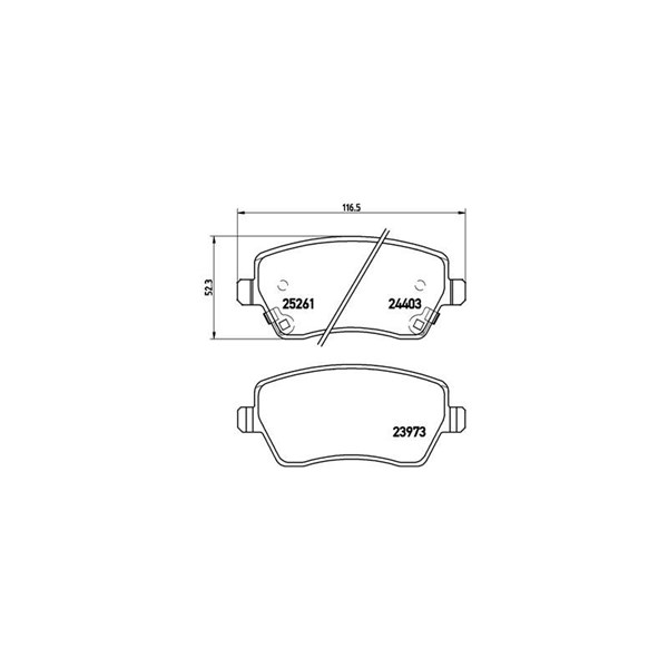 Bromsbeläggsats, Framaxel Brembo P 56 086 BREMBO