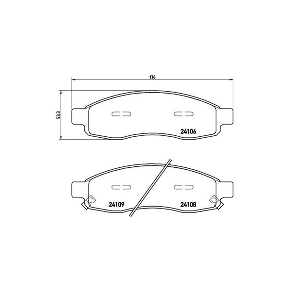 Bromsbeläggsats, Framaxel Brembo P 58 001 BREMBO