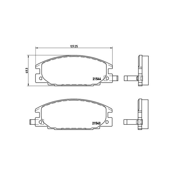 Bromsbeläggsats, Framaxel Brembo P 59 015 BREMBO