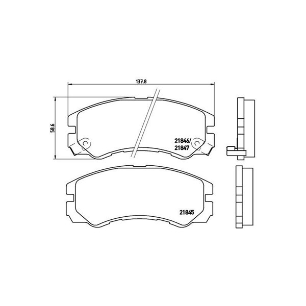 Bromsbeläggsats, Framaxel Brembo P 59 020 BREMBO