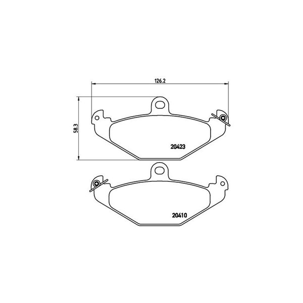 Bromsbeläggsats, Bakaxel Brembo P 59 026 BREMBO