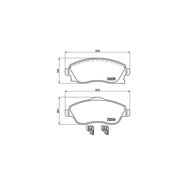 Bromsbeläggsats, Framaxel Brembo P 59 036 BREMBO