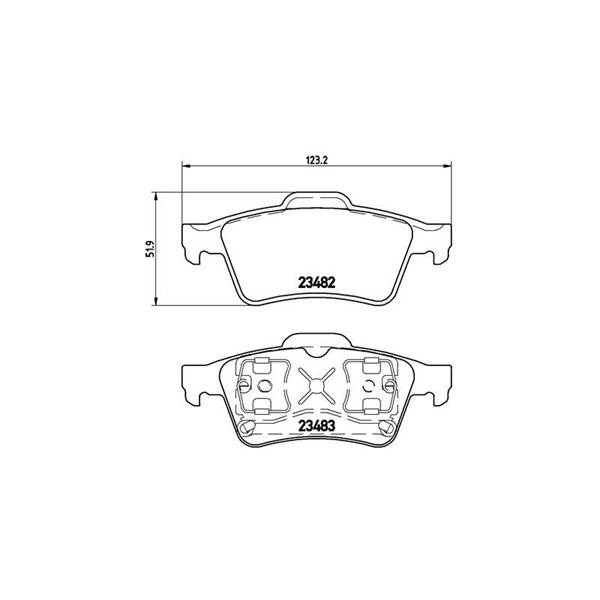 Bromsbeläggsats, Bakaxel Brembo P 59 044 BREMBO