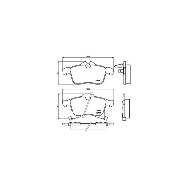 Bromsbeläggsats, Framaxel Brembo P 59 045 BREMBO
