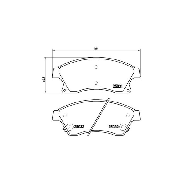 Bromsbeläggsats, Framaxel Brembo P 59 076 BREMBO
