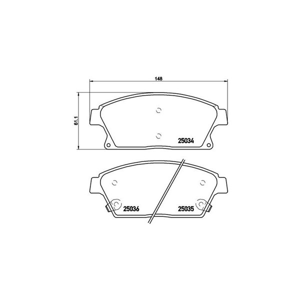 Bromsbeläggsats, Framaxel Brembo P 59 077 BREMBO