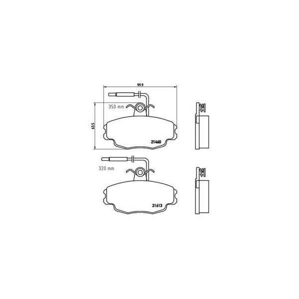 Bromsbeläggsats, Framaxel Brembo P 61 043 BREMBO