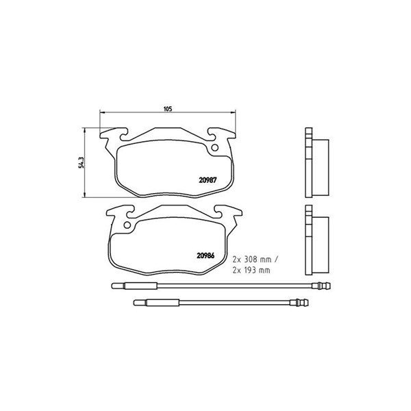 Bromsbeläggsats Solid, Framaxel Brembo P 61 044 BREMBO