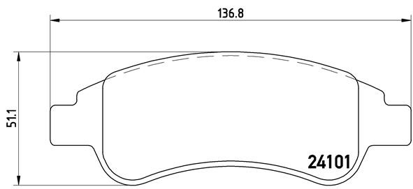 Bromsbeläggsats Ventilerad, Framaxel Brembo P 61 082 BREMBO