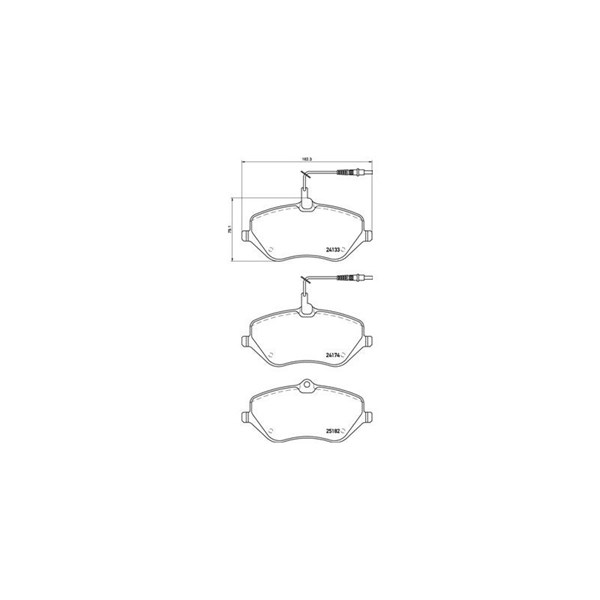 Bromsbeläggsats, Framaxel Brembo P 61 119 BREMBO