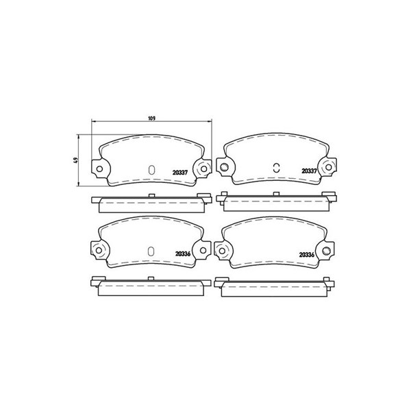 Bromsbeläggsats, Bakaxel Brembo P 68 002 BREMBO
