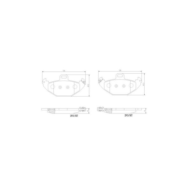 Bromsbeläggsats, Bakaxel Brembo P 68 021 BREMBO