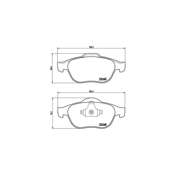Bromsbeläggsats, Framaxel Brembo P 68 032 BREMBO