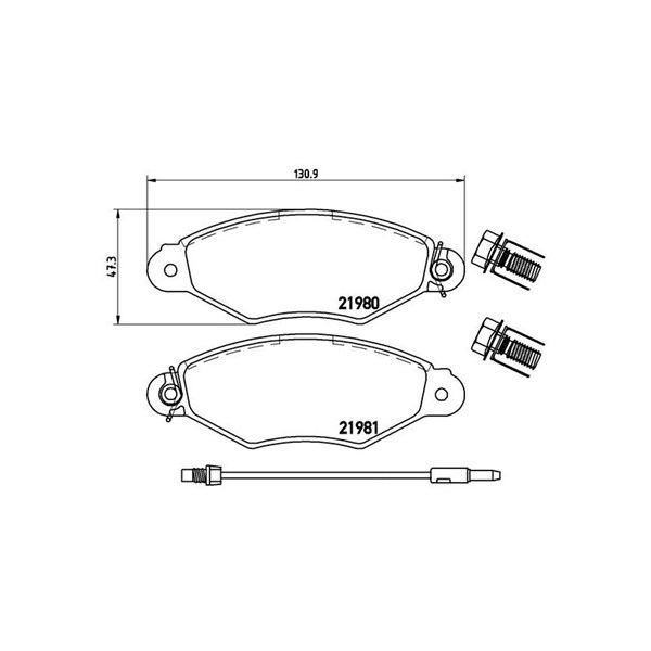Bromsbeläggsats, Framaxel Brembo P 68 042 BREMBO