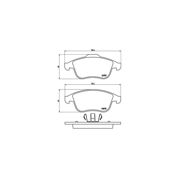 Bromsbeläggsats, Framaxel Brembo P 68 045 BREMBO