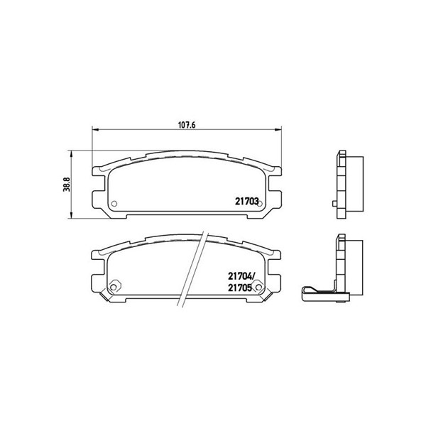 Bromsbeläggsats, Bakaxel Brembo P 78 005 BREMBO