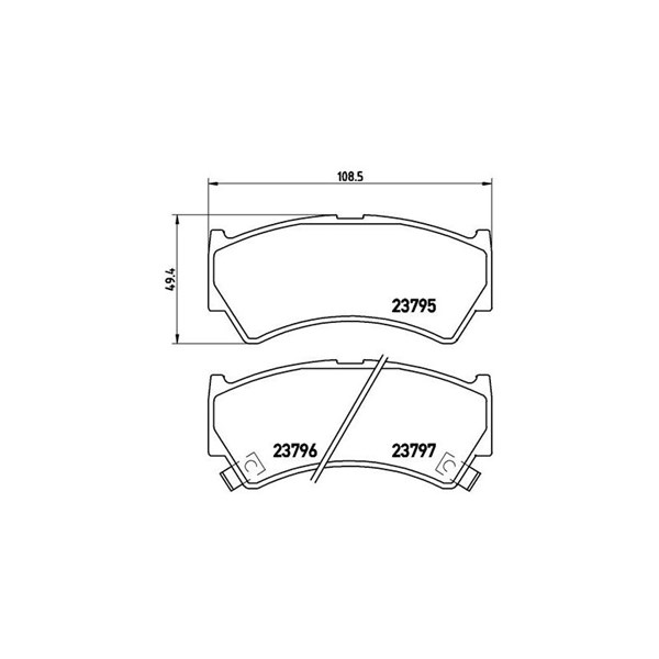 Bromsbeläggsats, Framaxel Brembo P 79 013 BREMBO