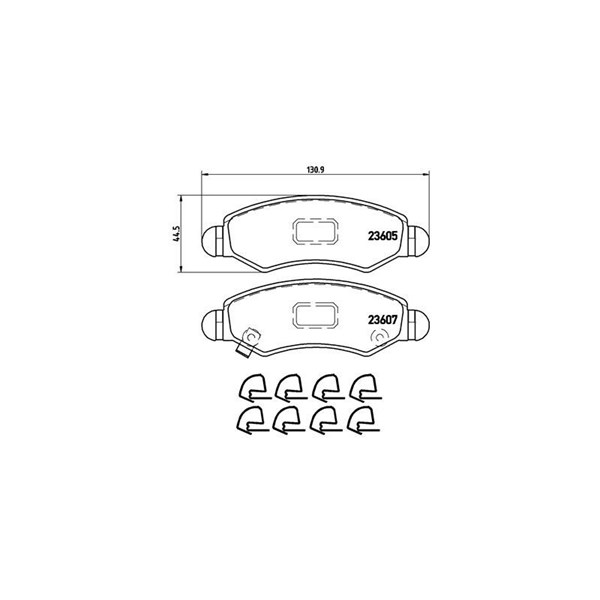Bromsbeläggsats, Framaxel Brembo P 79 015 BREMBO