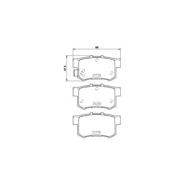 Bromsbeläggsats, Bakaxel Brembo P 79 027 BREMBO